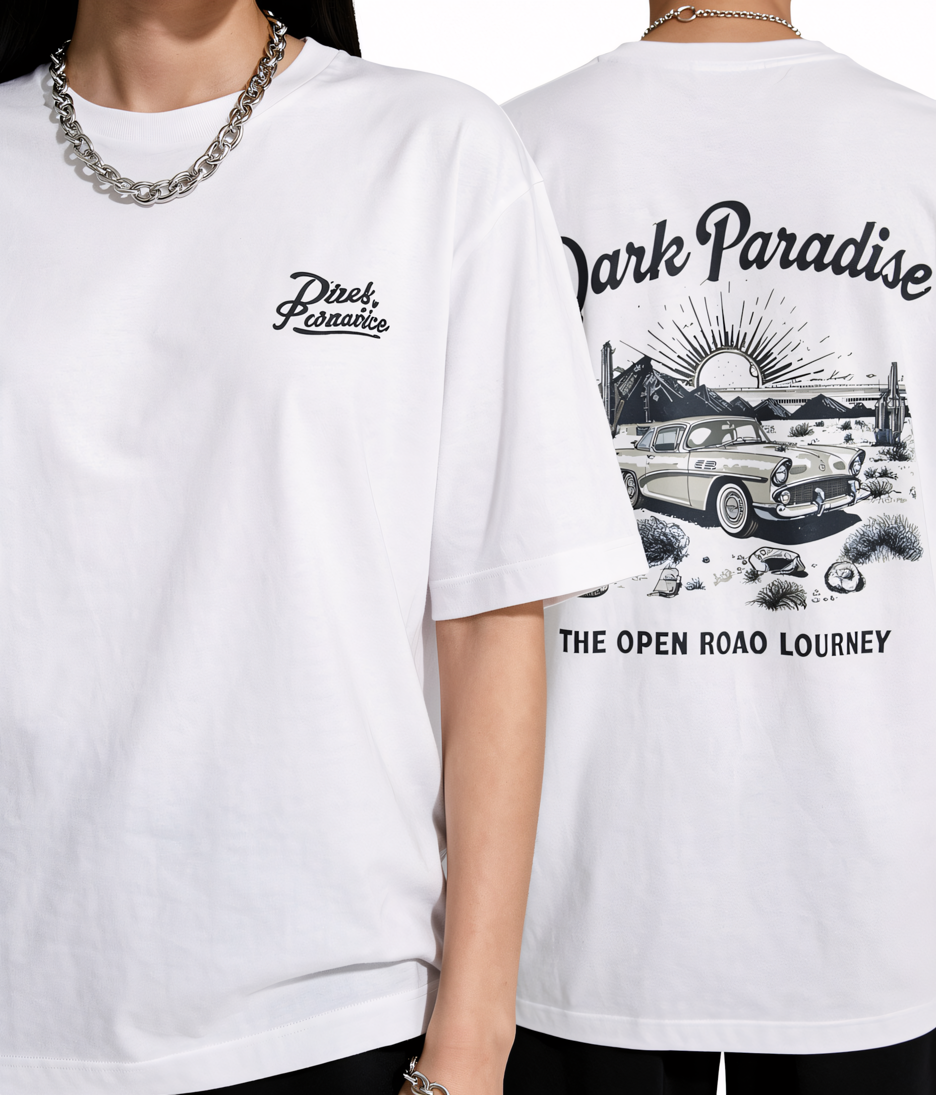 Dark Paradise oversized t shirt - Zaira Street
